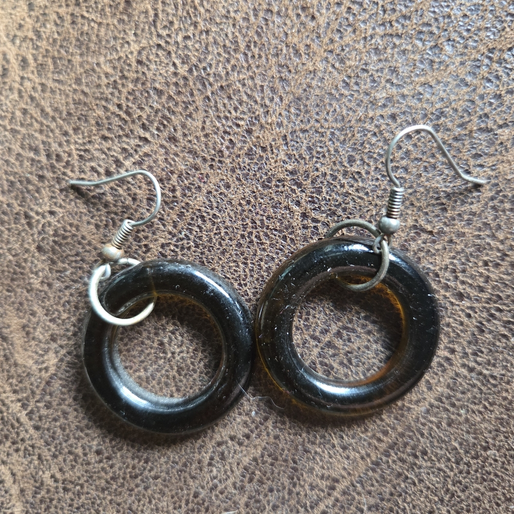 Dark Brown Hoop Earrings